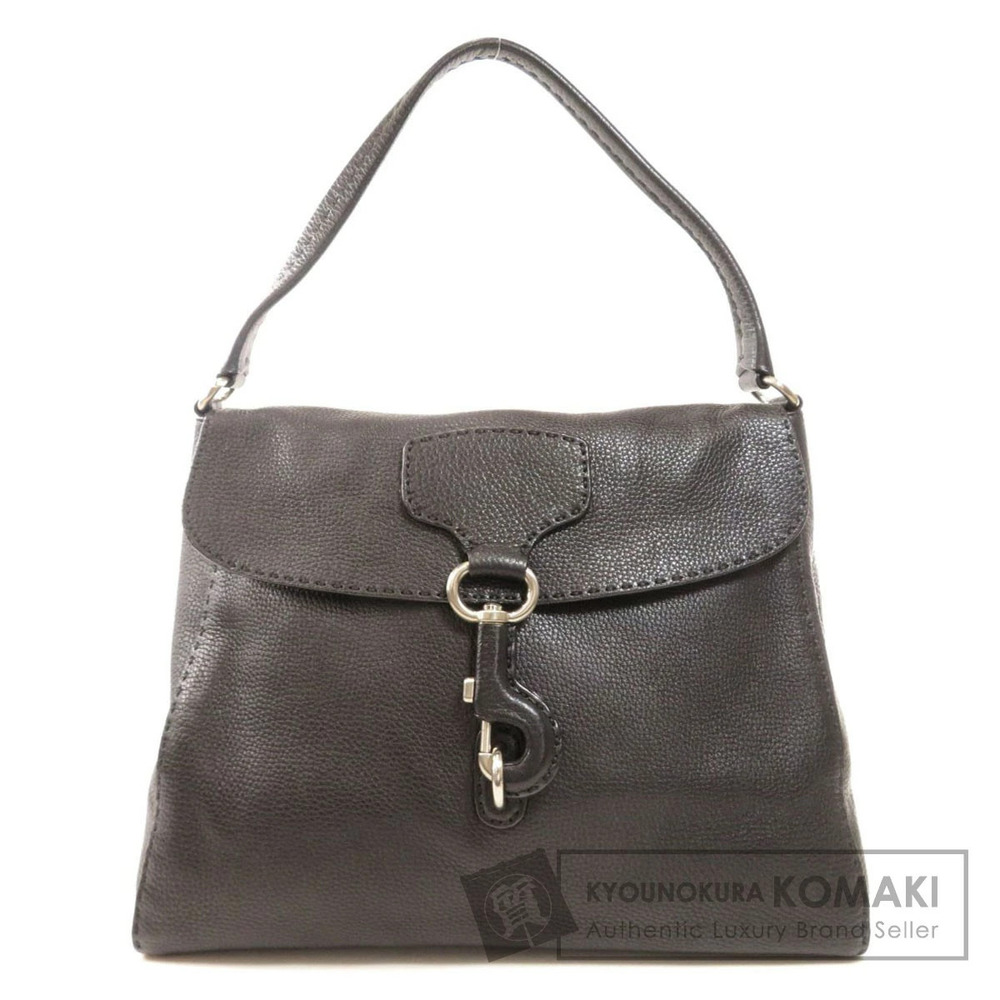 Prada Leather Shoulder Bag Metal Motif